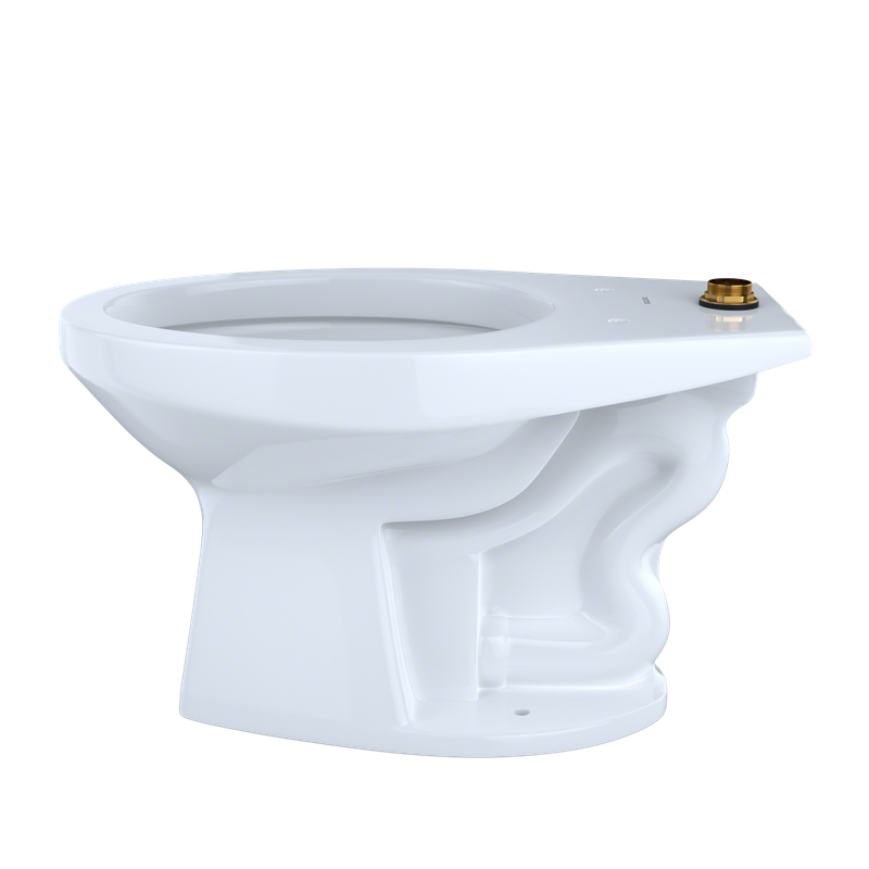 Commercial Elongated Floor Mount Toilet Bowl in Cotton White