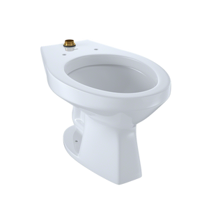 Commercial Elongated Floor Mount Toilet Bowl in Cotton White