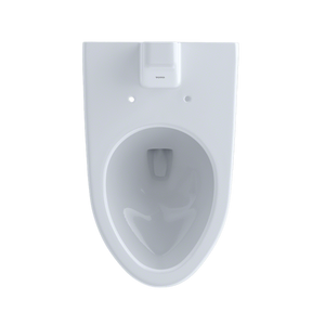 Commercial Elongated Wall Mount Toilet Bowl in Cotton White - Back Spud