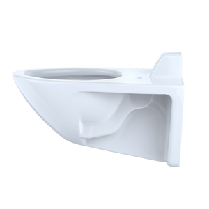 Commercial Elongated Wall Mount with CeFiONtect Toilet Bowl in Cotton White - Back Spud