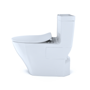 Legato Elongated One-Piece Toilet with Slim Seat in Cotton White