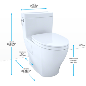 Aimes Elongated One-Piece Toilet in Cotton White