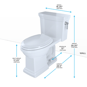 Promenade II Elongated 1.28 gpf Right Hand Lever One-Piece Toilet in Cotton White