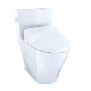 Legato Elongated One-Piece Toilet with Washlet+ S550e in Cotton White