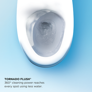Aimes Elongated One-Piece Toilet with Washlet+ S550e Auto Flush in Cotton White