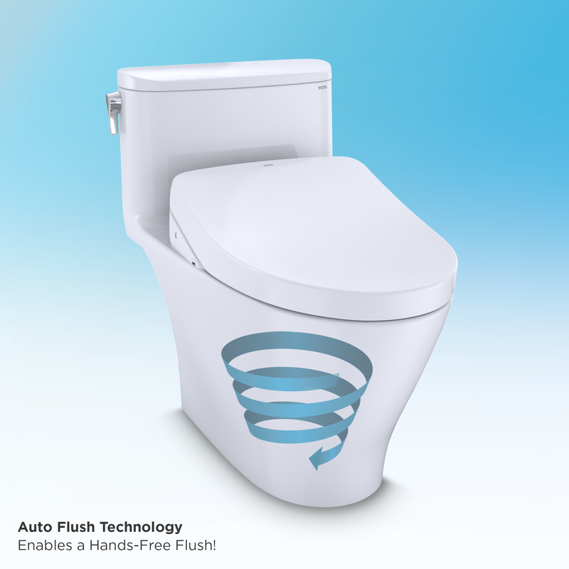 Nexus Elongated 1.0 gpf One-Piece Toilet with Washlet+ S500e Auto Flush in Cotton White
