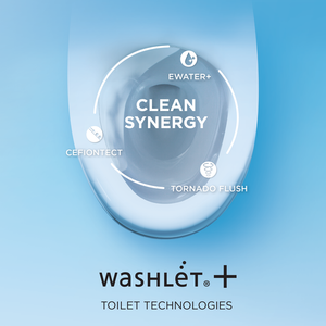 Nexus Elongated 1.28 gpf One-Piece Toilet with Washlet+ S550e in Cotton White