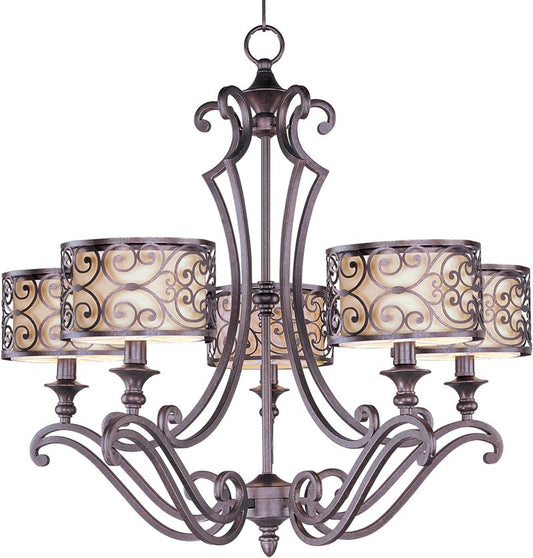 Mondrian 28" 5 Light Single-Tier Chandelier in Umber Bronze