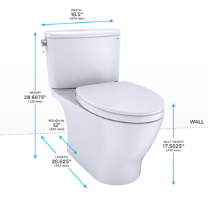 Nexus Elongated 1.28 gpf Two-Piece Toilet in Cotton White