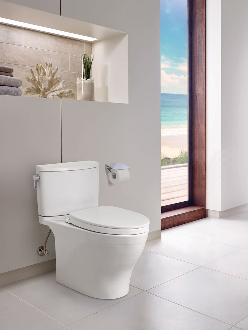 Nexus Elongated 1 gpf Two-Piece Toilet in Cotton White