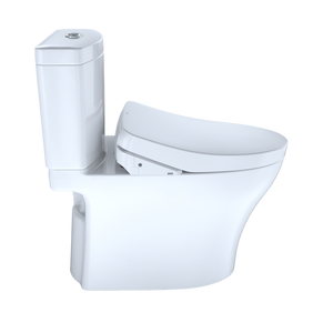 Aquia IV Elongated 0.8 gpf & 1.28 gpf Dual-Flush Two-Piece Toilet with Washlet+ S550e in Cotton White