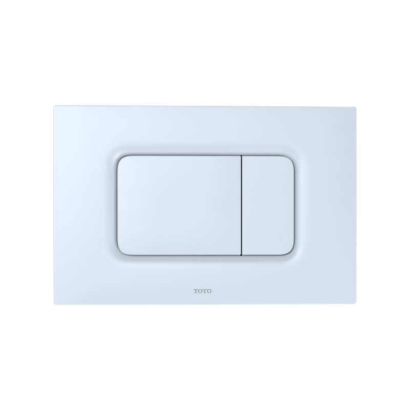 Rectangular Dual-Flush Push Button Plate in White Matte