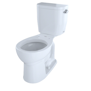 Entrada Round 1.28 gpf Right Hand Flush Lever Two-Piece Toilet in Cotton White