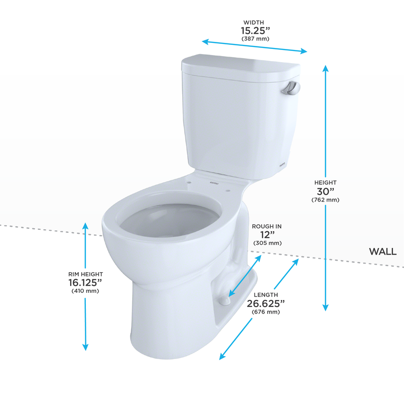 Entrada Round 1.28 gpf Right Hand Flush Lever Two-Piece Toilet in Cotton White