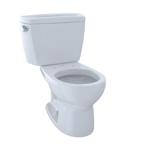 Eco Drake Round 1.28 gpf Two-Piece Toilet in Cotton White