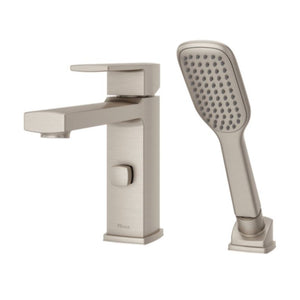 Deckard Single-Handle Roman Bathtub Faucet With Hand Shower in Brushed Nickel