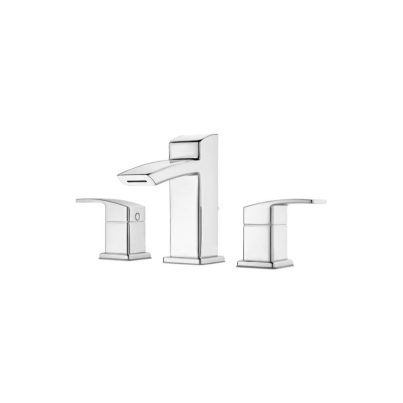 Kenzo Widespread Two-Handle Ribbon Bathroom Faucet in Polished Chrome