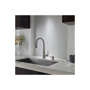 Lita Single-Handle Pull-Down Kitchen Faucet with Soap Dispenser in Stainless Steel