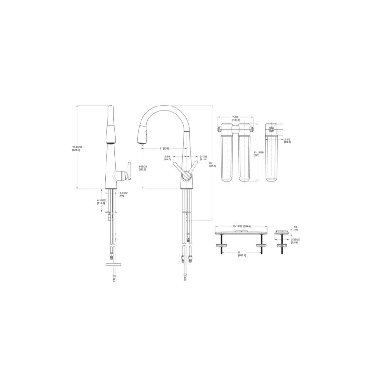 Lita Single-Handle Pull-Down Kitchen Faucet with GE Filtration System in Stainless Steel