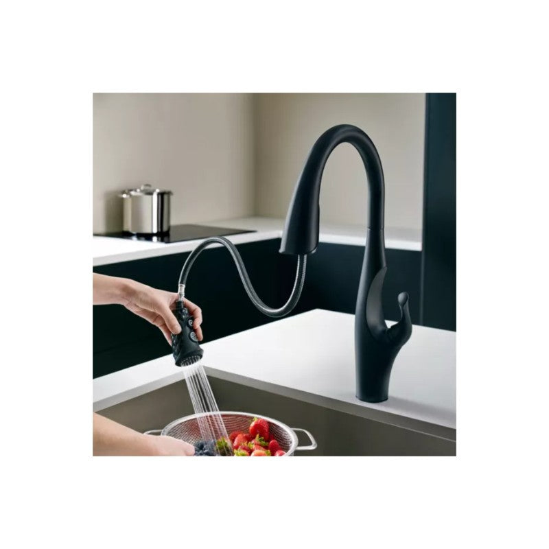 Kai Single-Handle Pull-Down Kitchen Faucet in Matte Black