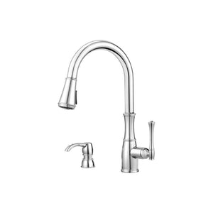 Wheaton Single-Handle Pull-Down Kitchen Faucet in Polished Chrome