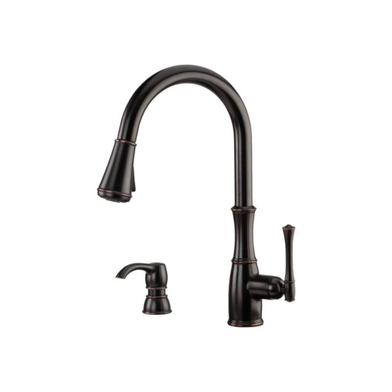 Wheaton Single-Handle Pull-Down Kitchen Faucet in Tuscan Bronze