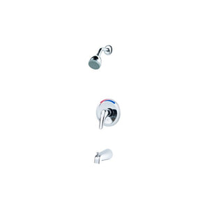 Pfirst Single-Handle Tub & Shower Faucet with Bell Showerhead in Polished Chrome