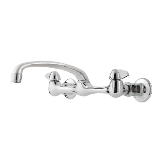 Pfirst Two-Handle Wall Mount Kitchen Faucet in Polished Chrome