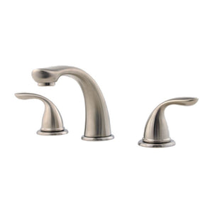 Pfirst Two-Handle Roman Bathtub Faucet in Brushed Nickel