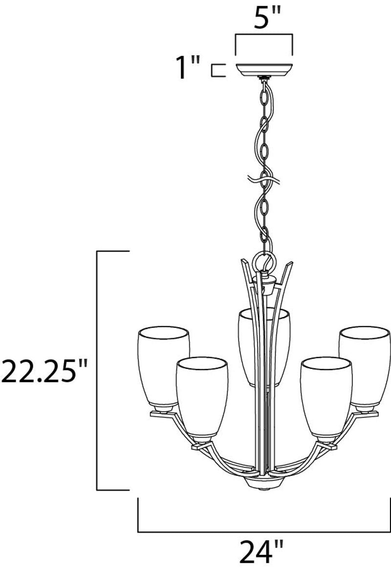 Rocco 24' 5 Light Single-Tier Chandelier in Polished Chrome