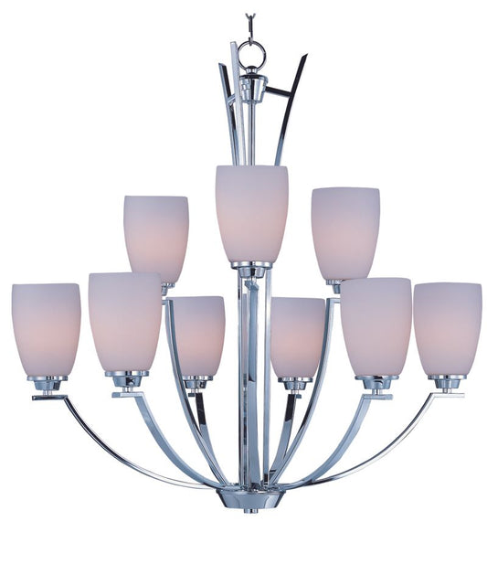 Rocco 32" 9 Light Multi-Tier Chandelier in Polished Chrome