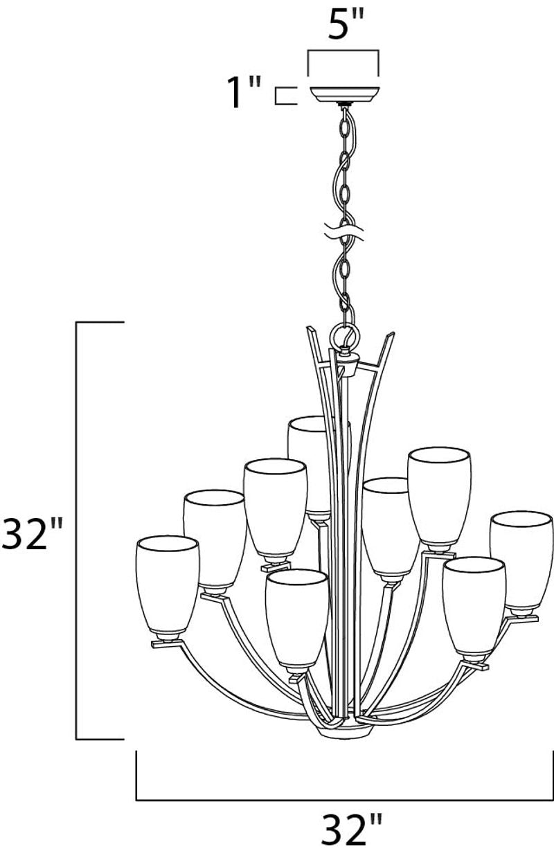 Rocco 32' 9 Light Multi-Tier Chandelier in Polished Chrome