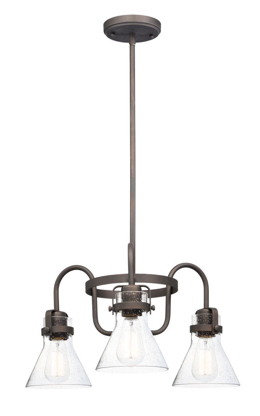 Seafarer 10.75" Chandelier with 3 Lights with bulbs included - Oil Rubbed Bronze