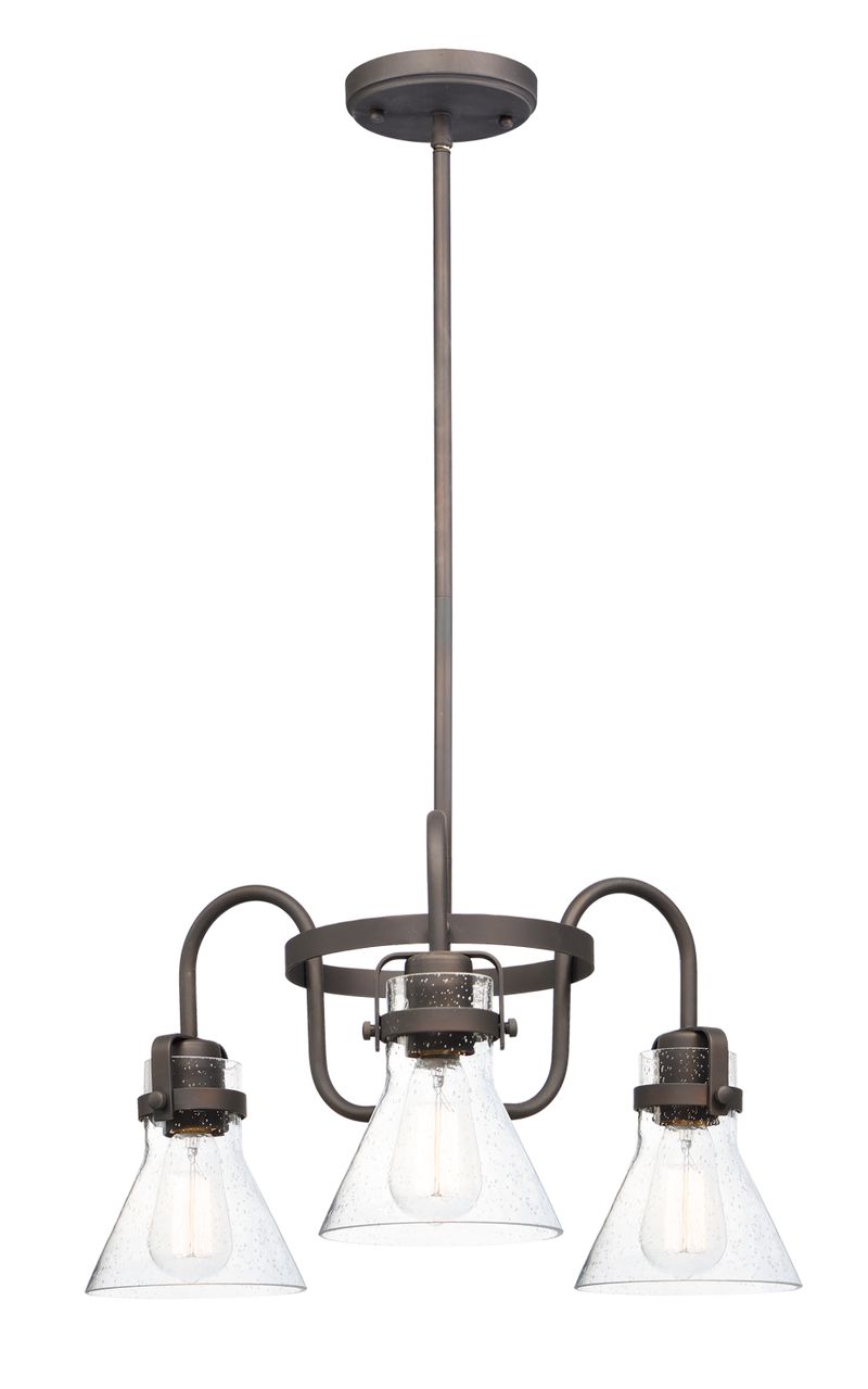 Seafarer 10.75' Chandelier with 3 Lights with bulbs included - Oil Rubbed Bronze