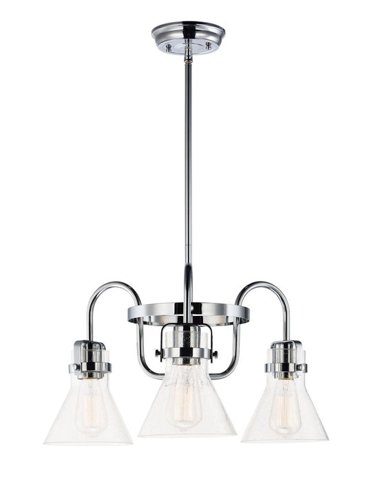 Seafarer 10.75" Chandelier with 3 Lights with bulbs included - Polished Chrome