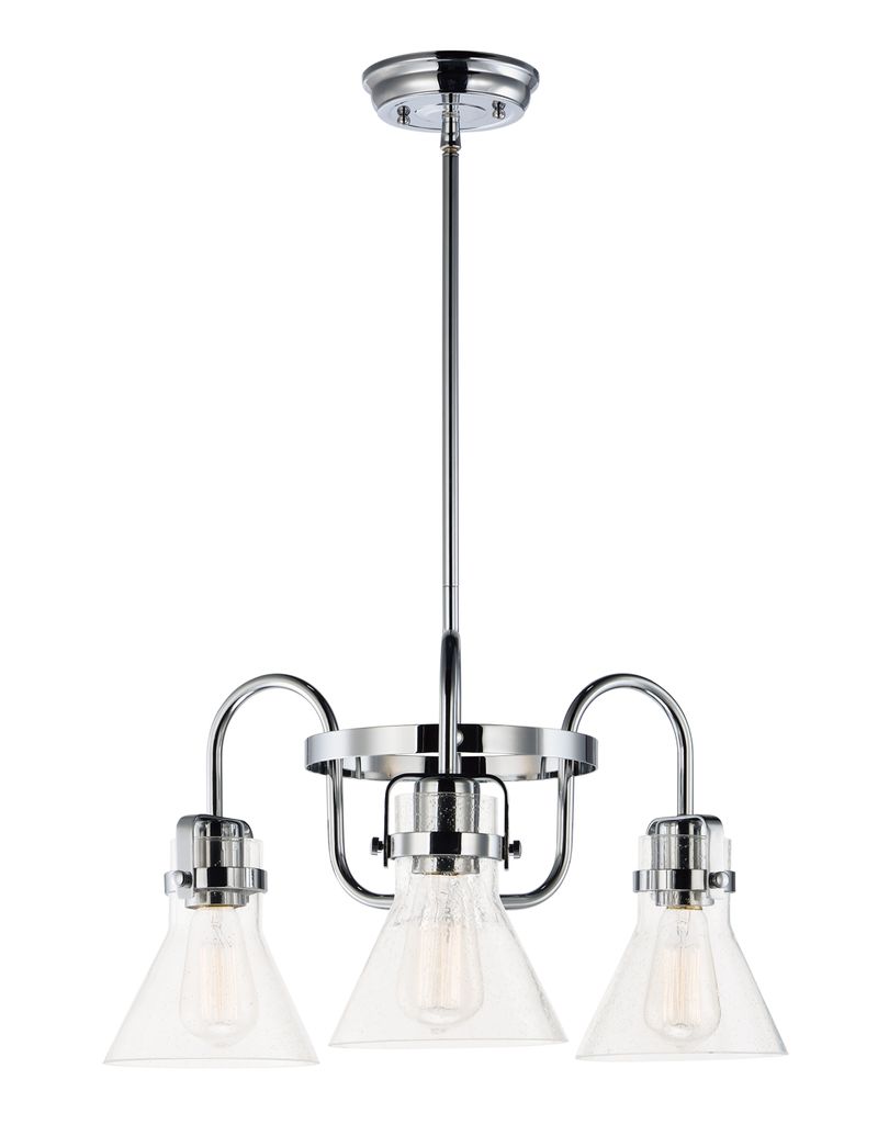 Seafarer 10.75' Chandelier with 3 Lights with bulbs included - Polished Chrome