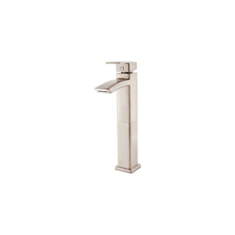 Kenzo Vessel Single-Handle Ribbon Bathroom Faucet in Brushed Nickel