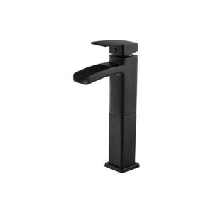 Kenzo Vessel Single-Handle Waterfall Bathroom Faucet in Matte Black