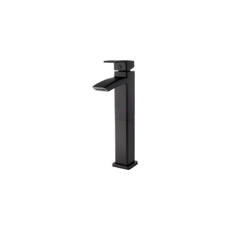 Kenzo Vessel Single-Handle Ribbon Bathroom Faucet in Matte Black