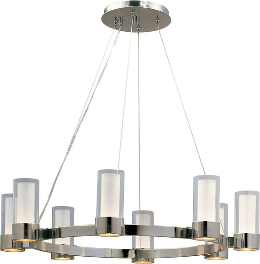 Silo 32" x 7" Single-Tier Chandelier with 8 Lights (with G9 LED bulb)