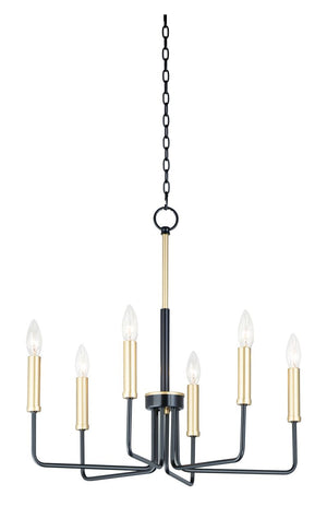 Sullivan 23' 6 Light Chandelier in Black and Gold