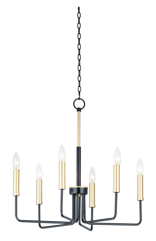 Sullivan 23" 6 Light Chandelier in Black and Gold