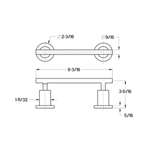 Contempra 9.19' Round-Bar Toilet Paper Holder in Polished Chrome