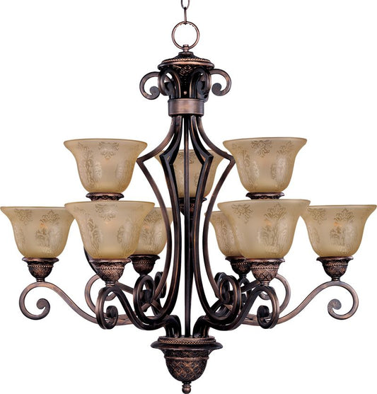 Symphony 9 Light Multi-Tier Chandelier in Oil Rubbed Bronze