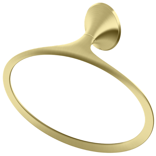 Rhen 9.31" Flat Oval Towel Ring in Brushed Gold