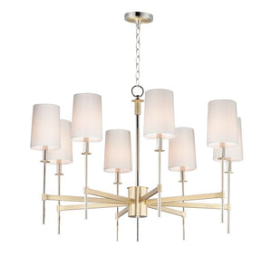 Uptown 36' 8 Light Chandelier in Polished Nickel and Satin Brass