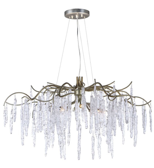 Willow 35" 8 Light Single-Tier Chandelier in Silver Gold