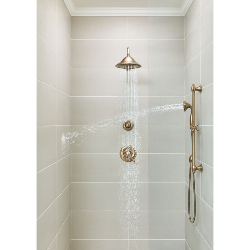 Universal Showering Components 3 Spray Setting Hand Shower in Champagne Bronze with Slide Bar
