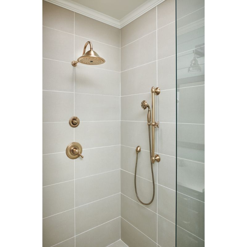 Universal Showering Components 3 Spray Setting Hand Shower in Champagne Bronze with Slide Bar