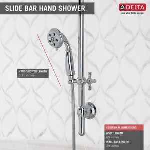 Universal Showering Components 29' Hand Shower in Chrome with Slide Bar - 3 Spray Settings